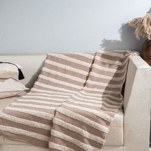 Manta de Jacquard de algodón 100% personalizada OEM, manta multicolor con mechones a mano y flecos largos - Product Image 3