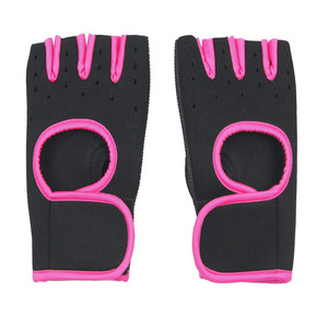 Gants de musculation unisexes Nayab Industries en néoprène rembourrés avec support de poignet, protection respirante de la paume, fermeture auto-agrippante, noir et rose - Product Image 1