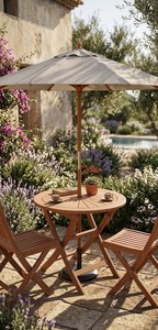 Outdoor Furniture Lightweight Modern Solid Acacia Wood Side <b>Table</b> Farmhouse Apartment Waterproof Outdoor Furniture-Factory - Product Image 5