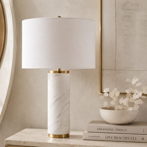 Premium <b>Marble</b> Living Room Lamp With Organic Vase Inspired Shape Warm Illumination And Refined Decorative Presence - Product Image 5