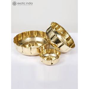 ชุดชามดีไซน์เนอร์ขนาด11นิ้วจำนวน3ชิ้นทำจากทองเหลืองของตกแต่งบ้าน - Product Image 2