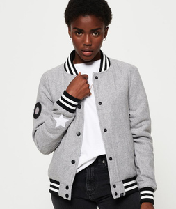 Wholesale Women's Custom Varsity Letterman Jacket Premium Quality College Baseball Bomber <b>Coat</b> Casual Streetwear OEM Apparel - Product Image 1