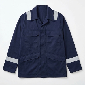 เสื้อแจ็คเก็ตสะท้อนแสงสำหรับงานหนัก พร้อมแถบสะท้อนแสงที่อกและแขนเสื้อ สำหรับงานอุตสาหกรรม รับผลิตแบบ OEM / แบรนด์ส่วนตัว - Product Image 1