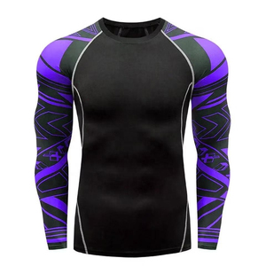 Custom Front High Quality Wholesale Printed Long Sleeve Jiu Jitsu Compression Shirts Quick Dry Spandex/Polyester Unisex BJJ MMA - Product Image 1