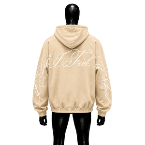 เสื้อฮู้ดซิปสีเบจพรีเมียม ผ้าฝ้ายนุ่ม 100% สไตล์สตรีทแวร์ แขนเสื้อลายกราฟิก ใส่ได้ทุกวัน อุ่นสบาย ระบายอากาศได้ดี ทนทาน บุผ้าด้านในอย่างดี ลดราคา - Product Image 2