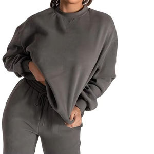 Sudadera de Mujer al por Mayor con Logotipo Personalizado, Tallas Grandes, Bordada, Lavada, Transpirable, 100% Algodón, Corte Holgado, Otoño Invierno - Product Image 6