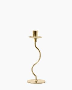 Support à bougie décoratif en métal avec nœud doré, design tendance, porte-bougie conique, décoration de luxe pour la maison - Product Image 2
