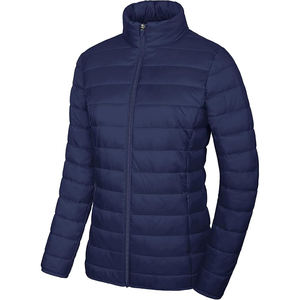 Chaqueta Acolchada Ligera para Mujer, con Capucha y Cremallera Completa, Cuatro Bolsillos, Transpirable e Impermeable, Color Azul Marino - Product Image 3