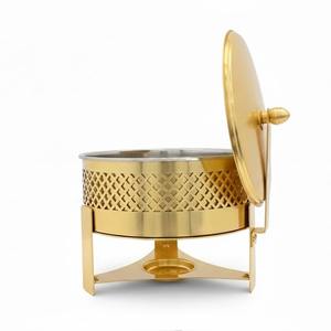 Recipiente Redondo de Acero Inoxidable para Calentar Alimentos, con Tapa, para Buffet, Bodas, Eventos y Catering en el Medio Oriente - Product Image 5