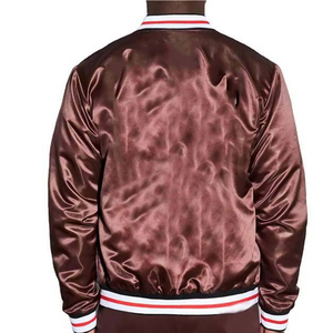 Chaqueta de Satén Ligera a Precio Económico al por Mayor, Chaqueta Varsity de Satén Personalizada para Hombre - Product Image 6