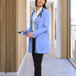 Bata médica ligera unisex para profesionales médicos y científicos, de manga larga, tejida, de polialgodón de alta calidad, en venta. - Product Image 6