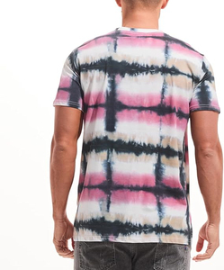 Wholesale Premium Quality Men's <b>Tie</b>-Dye Short Sleeve T-Shirt O-Neck Casual <b>Knitted</b> Regular Fit Patterned Red White 2026 - Product Image 6