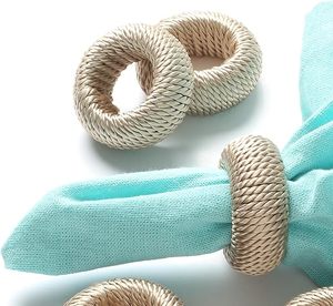 Woven Napkin Rings Set of 12 Ring Shape Classic Design Fabric Napkin Holders for Wedding Table Décor 4.5cm Width Durable - Product Image 4