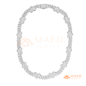 Luxury Heart Cuban Link Moissanite <b>Necklace</b> 925 Sterling <b>Silver</b> Hip Hop Statement Chain Jewelry <b>for</b> Women <b>Men</b> - Product Image 4