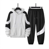 Ensemble survêtement homme Y2K color block avec sweat à capuche et pantalon de jogging, garniture personnalisée pour vêtements de fabricants