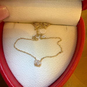 Collar con Colgante Ovalado de Circonia Cúbica Chapado en Oro de 18K, Engaste de Garra, Cadena de Caja, Clásico, Unisex, para Uso Diario - Product Image 4