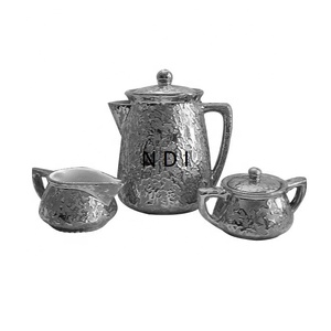 Nickelé Finition En Laiton Massif En Métal Thé Café Pot De Service À La Main Conception Pour Hôtel Restaurant Restauration Utiliser Service À Thé En Métal - Product Image 6