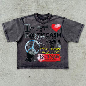 T-shirt imprimé DTG grande taille pour homme, coupe oversize, 100 % coton, col rond, vêtements d'été - Product Image 2