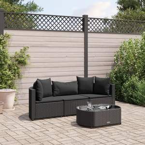 Ensemble de 3 canapés de patio noirs, ensembles de jardin élégants - Product Image 1