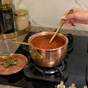 Cacerola de Cobre Puro Hecha a Mano con Asa y Tapa de Latón, Olla de Cobre para Leche, Olla de Cobre de Lujo para Cocinar, OEM ODM Venta al por Mayor Exportación - Product Image 4