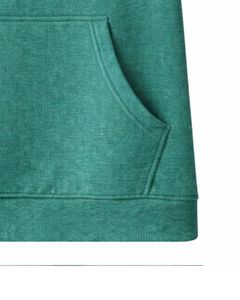 Sudadera con Capucha Verde Azulado de Manga Corta para Hombre, Casual, Ligera, de Verano, Estilo Urbano, Mezcla de Algodón, con Bolsillo Canguro - Product Image 6