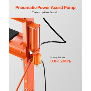 Pressa Idraulica da Officina da 20 Tonnellate con Piastra di Pressione Pneumatica Regolabile e Cuscinetto Centrale per Garage e Officine - Product Image 4