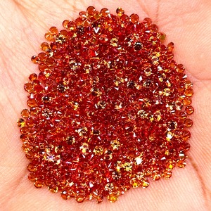 แซฟไฟร์สีส้มธรรมชาติ ขนาด 2 มม. รูปทรงกลมเจียระไนแบบเพชร แซฟไฟร์เม็ดเดี่ยว ขายส่งราคาถูก จำนวนมาก สำหรับทำเครื่องประดับ - Product Image 2