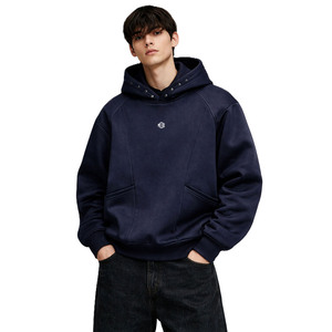 Factory Wholesale Cotton Fleece <b>Studs</b> Detail Hoodie <b>for</b> <b>Men</b> Heavyweight Pullover <b>Men's</b> Hoodies Streetwear Custom OEM Low MOQ - Product Image 2