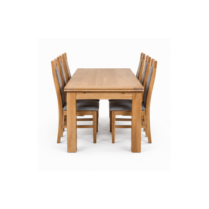 Ensemble de salle à manger en teck rectangulaire unique ARTERRA Premium, table de salle à manger moderne pour la cuisine, chaises à dossier haut - Product Image 2