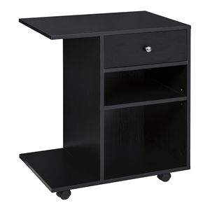 Black Mobile File Cabinet <b>Printer</b> <b>Stand</b> with Wheels Adjustable Shelf Drawer and CPU <b>Stand</b> Durable Metal Easy Assembly - Product Image 1