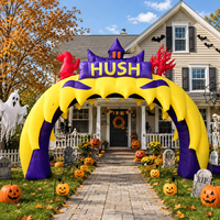 Arche gonflable monstre d'Halloween, arche géante à dents, portail gonflable pour fête en extérieur, décorations gonflables d'Halloween