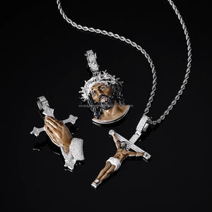 Collar con Colgante de Cruz de Jesús Helada, Superventas, Plata de Ley Chapada en Oro, Moissanita con Certificado IGI, Estilo Hip-hop, Unisex, para Fiestas - Product Image 6