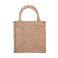 Sac fourre-tout pliable de taille moyenne en jute 100% de haute qualité avec poignées, motif uni, écologique, fabriqué économiquement au Bangladesh