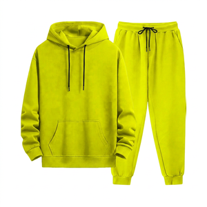 Conjunto Deportivo Unisex con Capucha Negra, Sudadera Informal de Algodón y Pantalones Deportivos de Manga Larga, Color Sólido, con Cordón, para Otoño - Product Image 3
