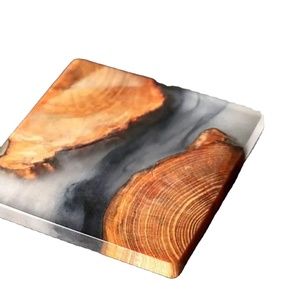 แผ่นรองแก้วไม้เรซิ่นทรงสี่เหลี่ยมคุณภาพดี งานแฮนด์เมด ทนทาน ตกแต่งโต๊ะบ้านสวยงามทันสมัย - Product Image 4