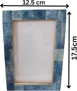 Cadre photo carré personnalisé en MDF et os incrusté, fait main, étanche, avec motif floral géométrique, pour utilisation sur table - Product Image 4
