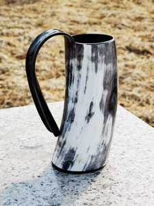 Mug de luxe moderne en corne de vache, fait main, avec poignée, écologique, compatible lave-vaisselle, verre à bière, vin, cocktail pour les occasions de mariage - Product Image 3