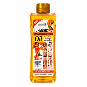 250ml 100% Pure Fresh Turmeric & Rose Massage Oil for Face & <b>Body</b> Skin <b>Care</b>-Brightening Moisturizing & Dark Spot <b>Care</b> - Product Image 1
