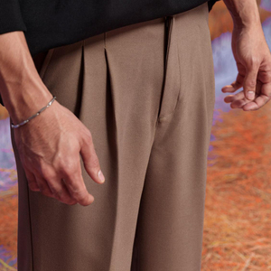 <b>Summer</b> Trousers for <b>Men</b> Half Elastic Waistband Straight Business Wide Leg Work Man <b>Pants</b> Khaki <b>Men's</b> Trousers - Product Image 2
