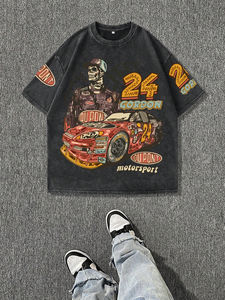 T-shirt tendance de haute qualité pour hommes, coupe oversize, manches courtes, streetwear, personnalisable, en coton épais, vente en gros OEM, grandes tailles - Product Image 3