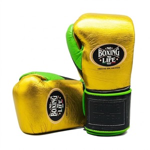 No Boxing No Life Premium Cowhide Leather Sparring Training Adjustable Wrist Strap Hook Loop Boxing Gloves - Product Image 5