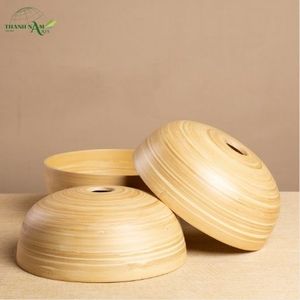 โคมไฟห้อยเพดานไม้ไผ่สานธรรมชาติ สไตล์มินิมอล ทำมือ โคมไฟยั่งยืน ฝาครอบโคมไฟ ตกแต่งภายใน สำหรับธุรกิจบริการ - Product Image 6