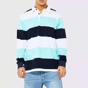 Custom High Quality Fashion <b>Long</b> <b>Sleeve</b> <b>Polo</b> T <b>Shirts</b> Collar Rugby Striped <b>Polo</b> <b>Shirt</b> for <b>Men</b> Sportswear Rugby <b>Polo</b> <b>Shirts</b> - Product Image 1