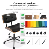 Chaise de bureau ergonomique moderne en cuir pour le bureau à domicile et la salle à manger, avec cadre en aluminium, chaise de travail pour ordinateur