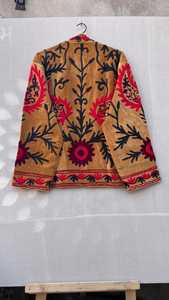 good looking Suzani Velvet Jacket brown Floral Embroidery Boho Coat Boho Suzani Coat Floral Suzani Jacket <b>Unique</b> <b>Gift</b> <b>For</b> <b>Her</b> - Product Image 3
