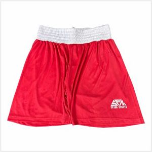 Ensemble de débardeur et short de boxe sportif en polyester satiné rouge respirant, uniforme d'entraînement personnalisé ODM avec logo frontal pour le kick-boxing - Product Image 6