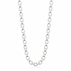Cadena de Eslabones Redondos de Plata de Ley 925 para Hombre, Estilo Clásico Minimalista, Unisex, para Uso Diario, Regalo para Fiestas, Acabado Pulido - Product Image 1
