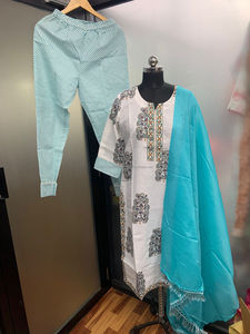 Starshopdress Women's Indian 3-Piece Polyester Kurti Set Pakistani Salwar Kameez Dress for <b>Parties</b> <b>Proms</b>-Quick Dry Wrinkle Free - Product Image 3