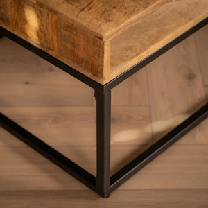 Modern Indian Style Natural <b>Solid</b> <b>Wood</b> Antique Adjustable Coffee Table Brown Industrial Living Room Furniture Dining Kitchen Use - Product Image 2
