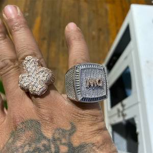 Iced Out Custom Name <b>Rings</b> VVS Initial Letter <b>Statement</b> <b>Ring</b> Hip Hop Personalized Jewelry - Product Image 6